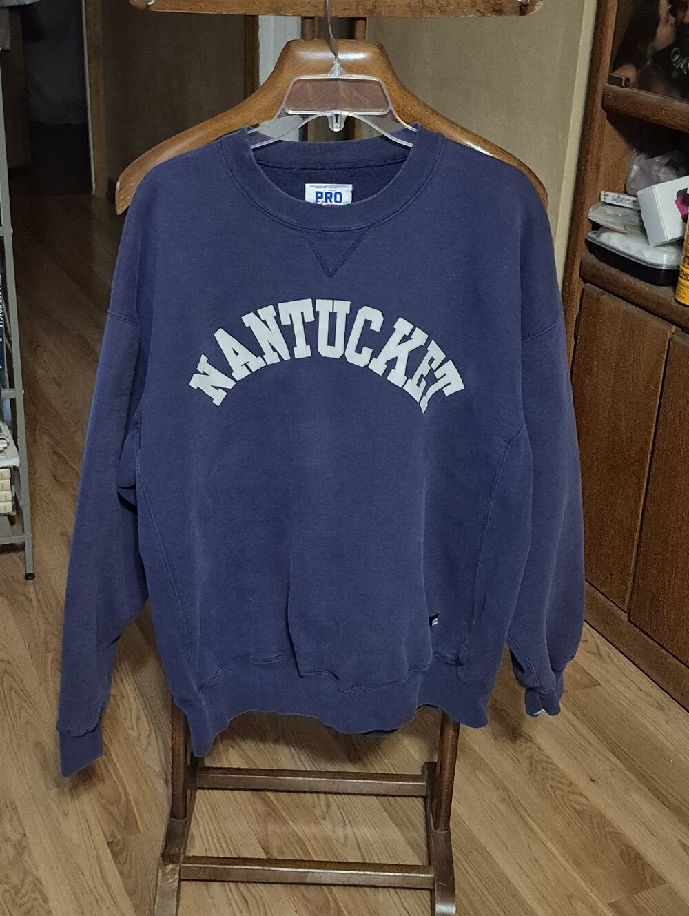 Navy Crewneck Sweatshirt with White Nantucket Arch Logo